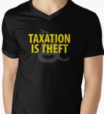 Being Libertarian , Taxation Is Theft Men's V-Neck T-Shirt