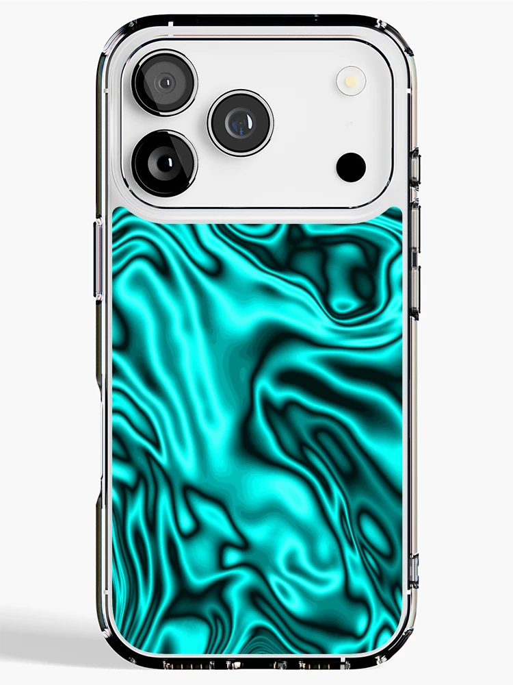 Thumbnail 1 of 5, iPhone Case, Swimming In Turquoise designed and sold by TiltedCode.