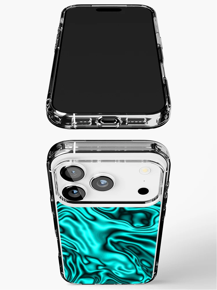 Thumbnail 3 of 5, iPhone Case, Swimming In Turquoise designed and sold by TiltedCode.