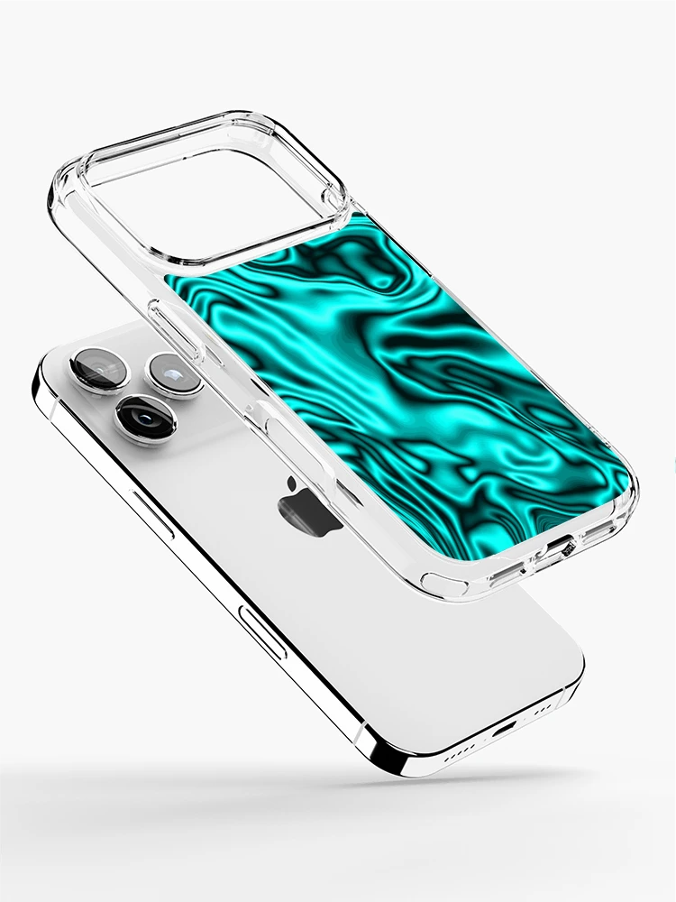 Thumbnail 2 of 5, iPhone Case, Swimming In Turquoise designed and sold by TiltedCode.