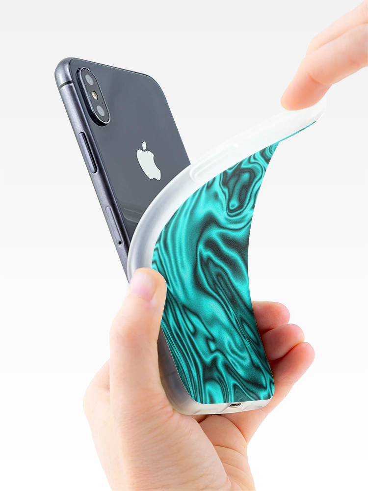 Thumbnail 4 of 5, iPhone Case, Swimming In Turquoise designed and sold by TiltedCode.