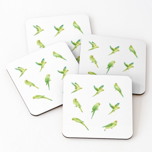 Aperçu de l'œuvre Perruches perruches vertes aquarelles oiseaux de compagnie créée et vendue par silviaol.