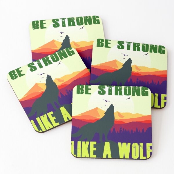 Item preview, Be Strong Like A Wolf - Retro Colors 10 designed and sold by Art-by-Geoff.