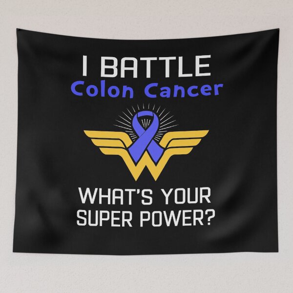 Item preview, I Battle Colon Cancer What's Your Super Power Support Colon Cancer Warrior Gifts  designed and sold by Sabfit.