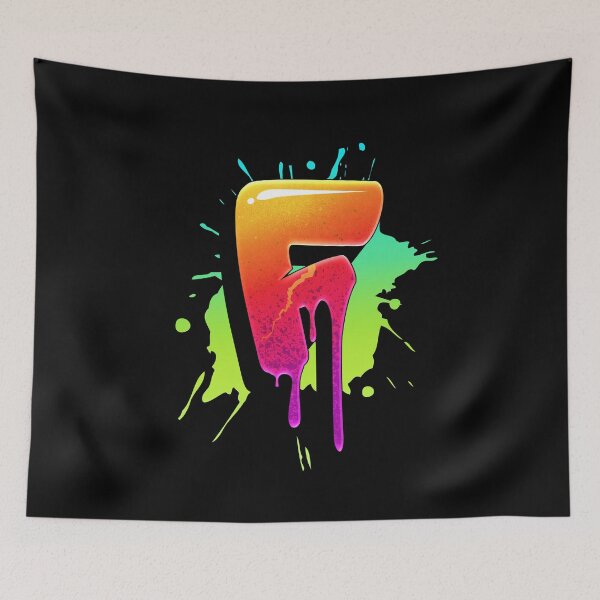 Item preview, Graffiti Letters F Letter Colorful Paint Splash Style designed and sold by ToTheNextLetter.