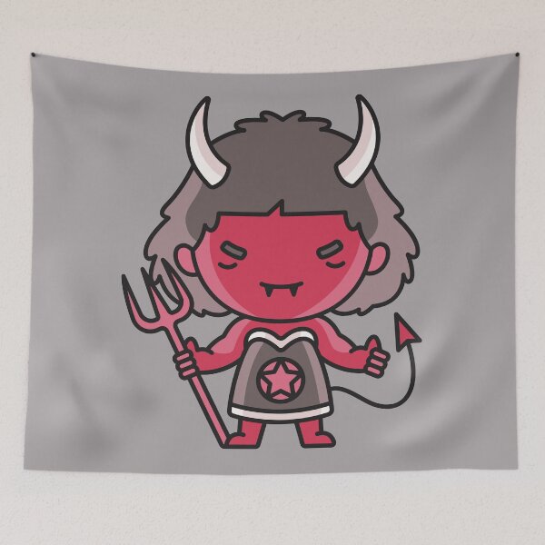 Item preview, Kawaii Cute She Devil Cartoon designed and sold by TwoTenDesign.