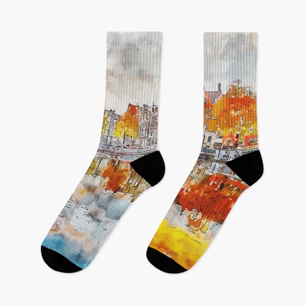 Item preview, Amsterdam Netherlands | Amsterdam Cityscape | Amsterdam souvenir |Watercolor designed and sold by KawaiiTops.