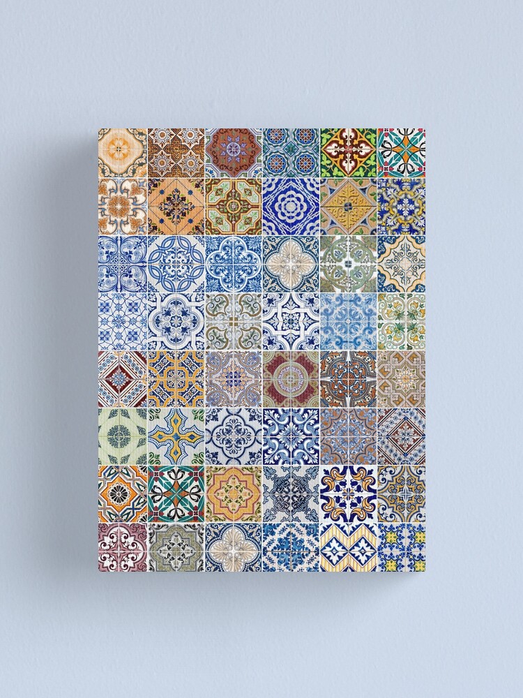 Alternate view of Set of 48 ceramic tiles patterns Canvas Print