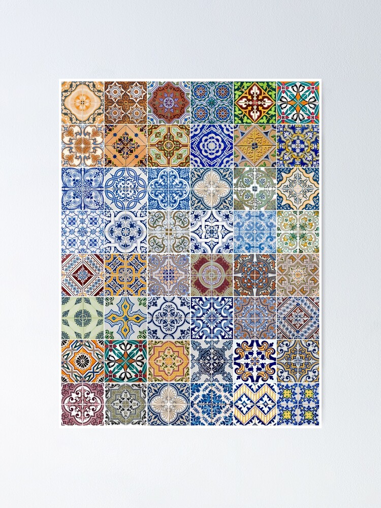 "Set of 48 ceramic tiles patterns" Poster for Sale by homydesign