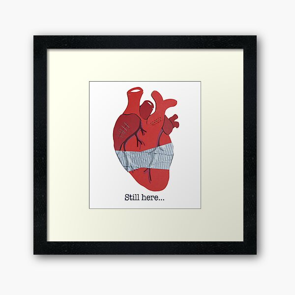 Still here... (on white) Framed Art Print
