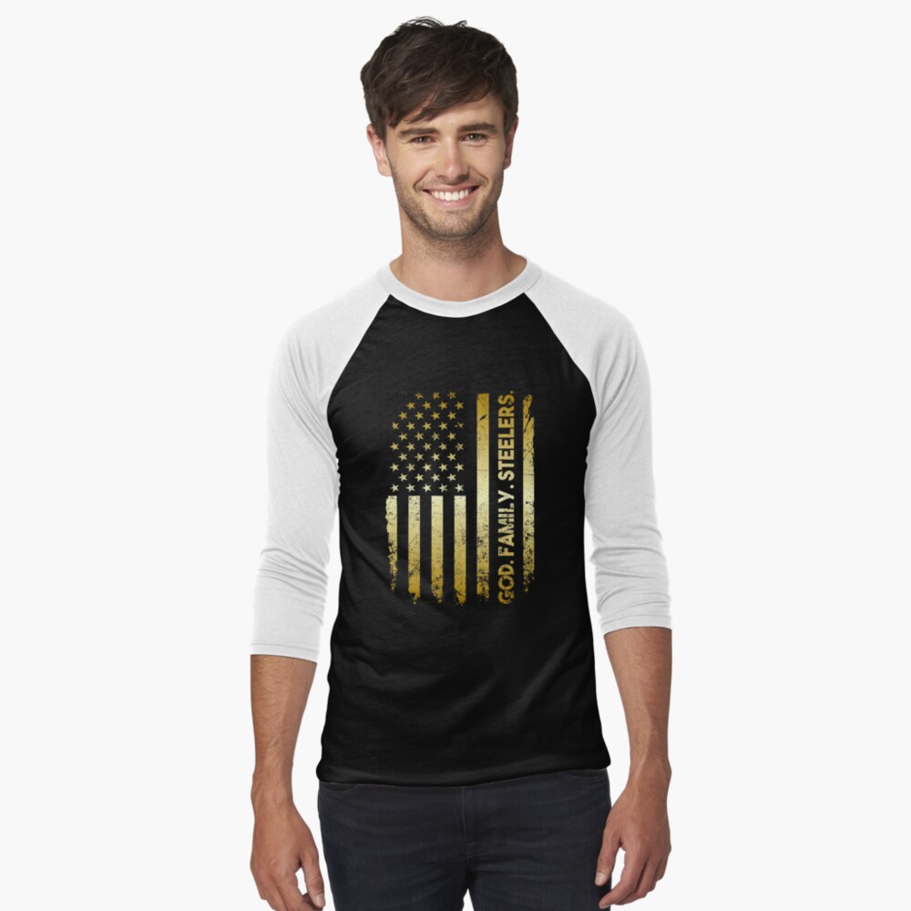 : God Family Steelers Pro Us Flag Shirt Father's Day Dad Gift T- Shirt : Clothing, Shoes & Jewelry