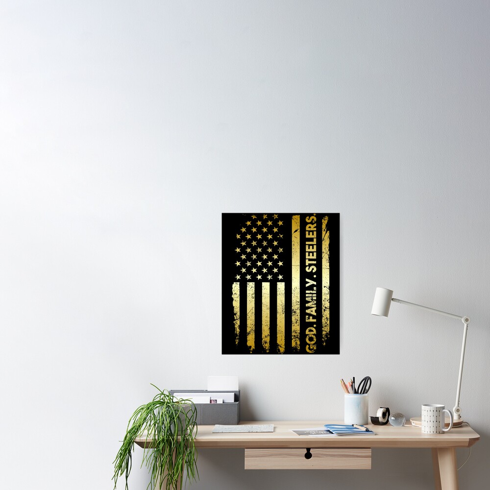 Father's Day gift God Family Steelers Flag | Greeting Card