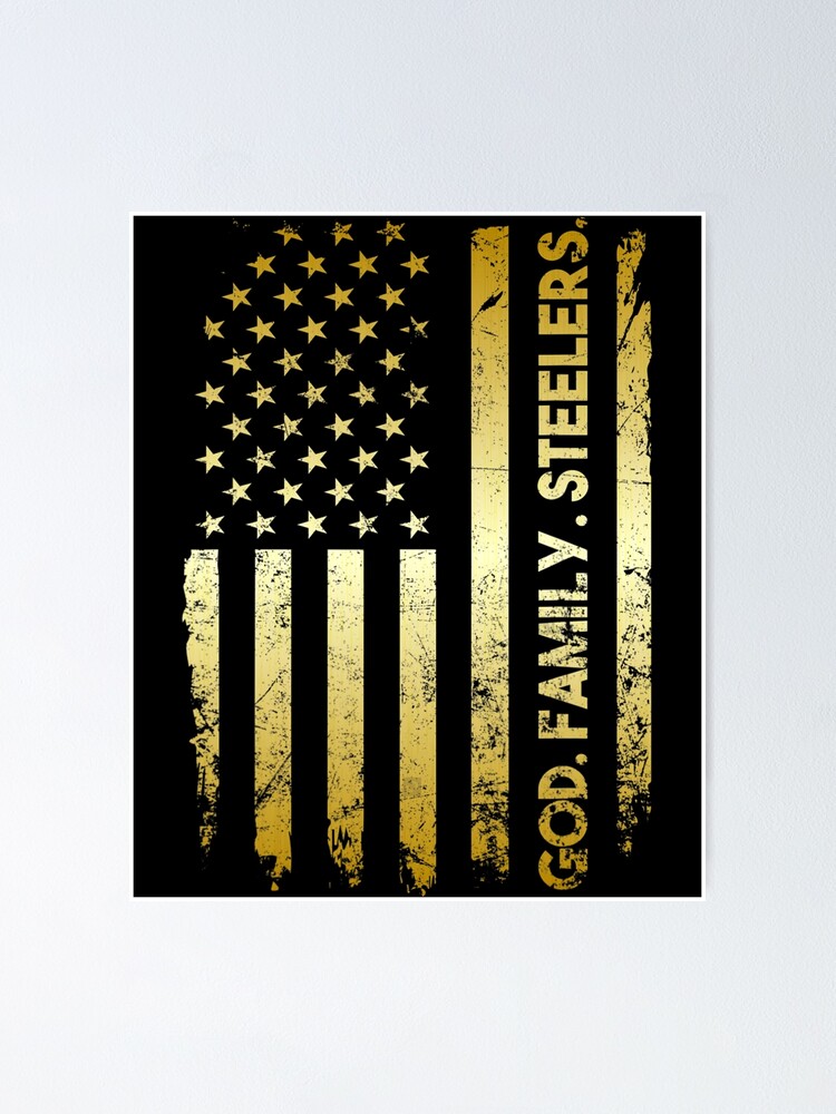 God Family Steelers Pro Us Flag Shirt Father's Day Dad Gift T-Shirt