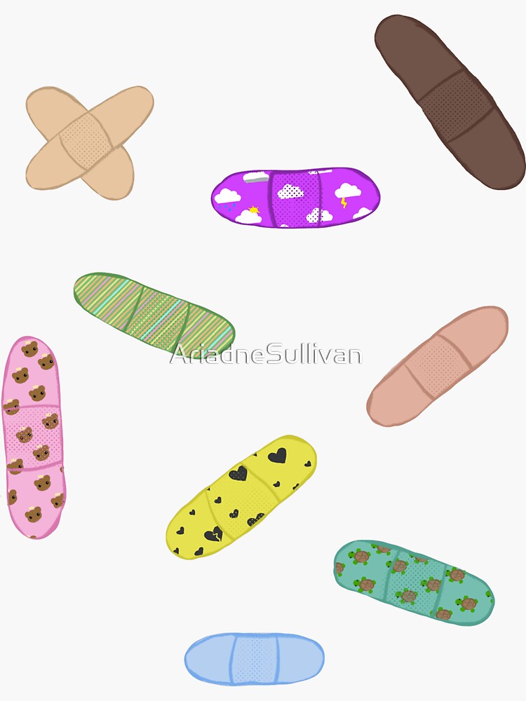 "Bandaids stickersheet" Sticker for Sale by AriadneSullivan Redbubble