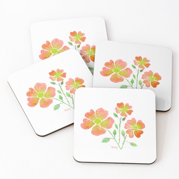 Item preview, Wild Roses in Orange designed and sold by MarcyBrennanArt.