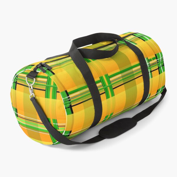 Plaid Green & Gold Mask, Fashions & Products Duffle Bag
