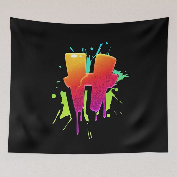 Item preview, Graffiti Letters H Letter Colorful Paint Splash Style designed and sold by ToTheNextLetter.