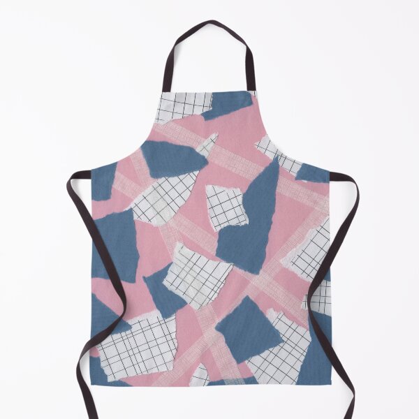 Item preview, Line and Rough Sides - Pink, Blue, White - Abstract Mixed Torn Paper Collage designed and sold by GenAumonier.