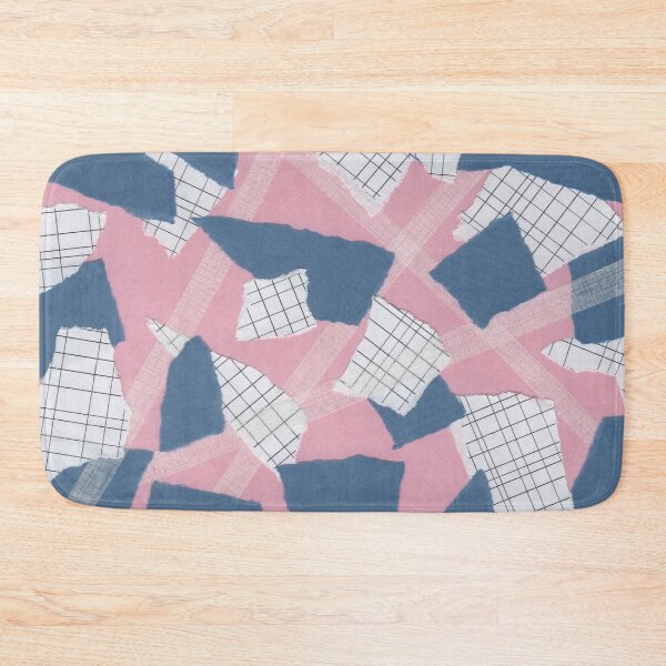 Item preview, Line and Rough Sides - Pink, Blue, White - Abstract Mixed Torn Paper Collage  designed and sold by GenAumonier.
