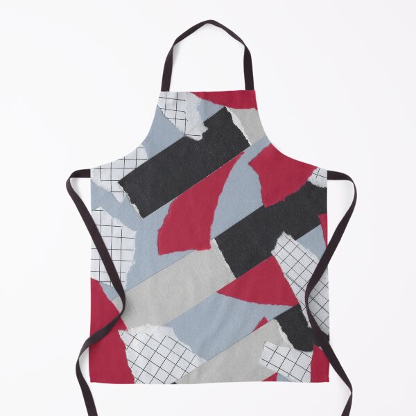 Item preview, Checkers and Bars - Red, Blue, White - Abstract Mixed Torn Paper Collage designed and sold by GenAumonier.