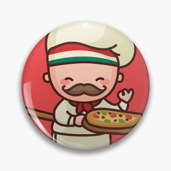 Item preview, Kawaii Cute Italian Pizza Chef Cartoon designed and sold by TwoTenDesign.