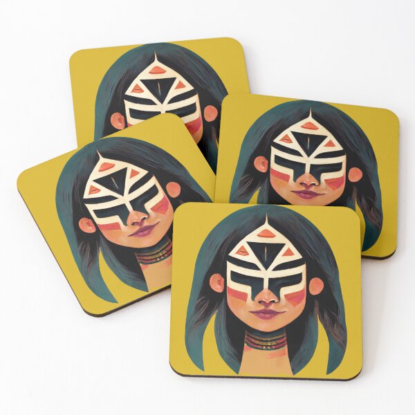 Item preview, Mayan Luchador Warrior Woman designed and sold by Organic Creeps.