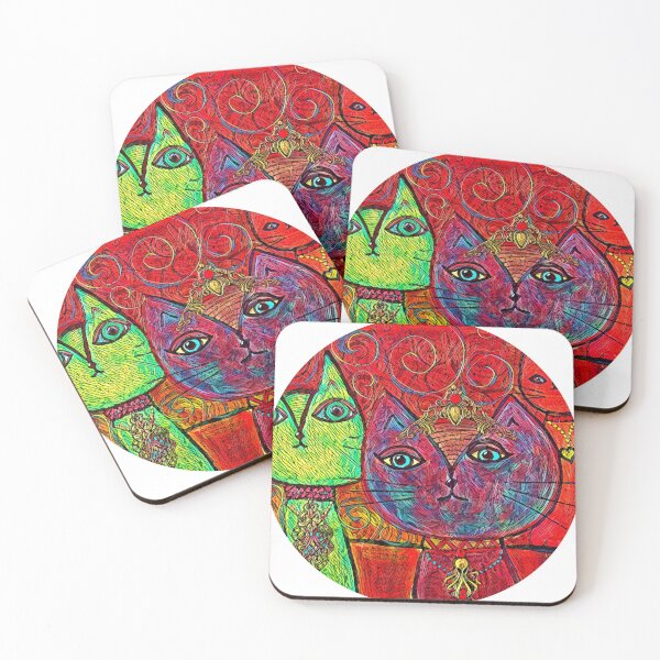 Item preview, 3 Cosmic Cats with Jewels and an Octopus Necklace designed and sold by Mary Egan.