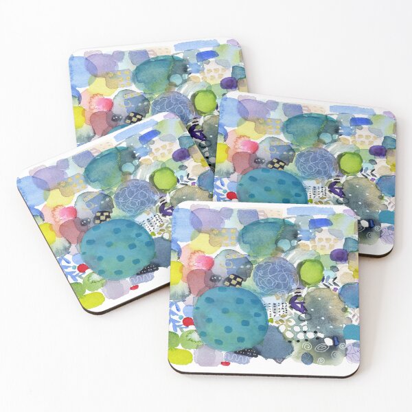 Item preview, Abstract watercolor in blue hues designed and sold by Sue Zipkin.