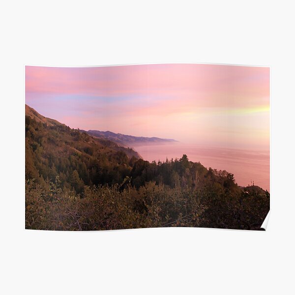 Big Sur pink sunset Poster