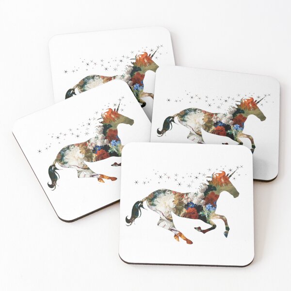 Item preview, Floral unicorn silhouette designed and sold by EvergreenWhimsy.