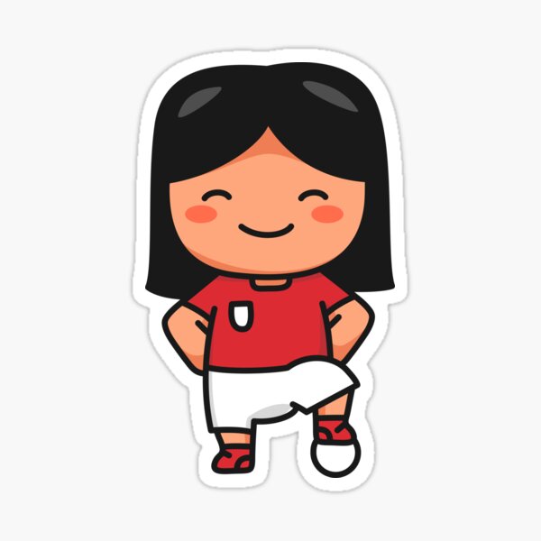 Item preview, Kawaii Cute Female Soccer Player Footballer Cartoon designed and sold by TwoTenDesign.