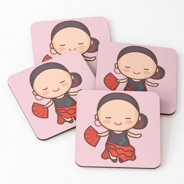 Item preview, Kawaii Cute Spanish Flamenco Dancer Cartoon designed and sold by TwoTenDesign.