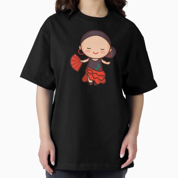 Vista previa del artículo con la obra «Dibujos animados de bailarina de flamenco español lindo kawaii», diseñado y vendido por TwoTenDesign.