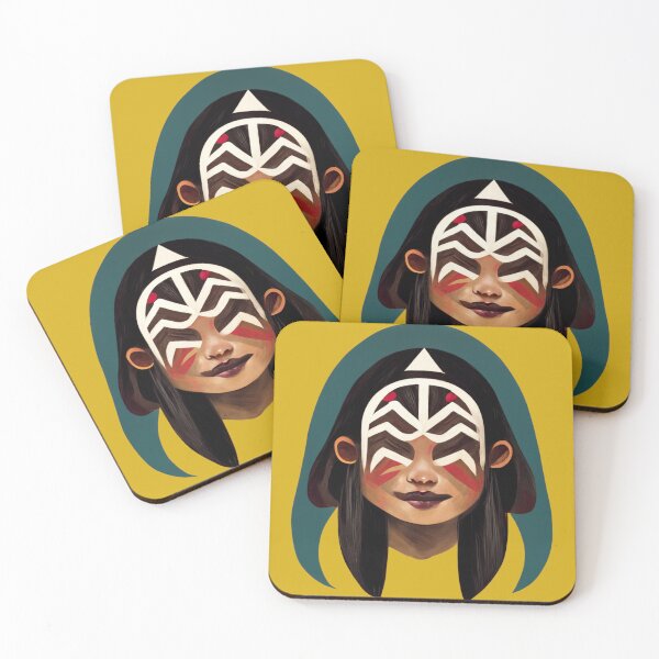 Item preview, Mayan Luchador Warrior Woman 3 designed and sold by Organic Creeps.