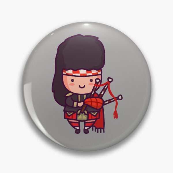 Item preview, Kawaii Cute Scottish Bagpiper Cartoon designed and sold by TwoTenDesign.