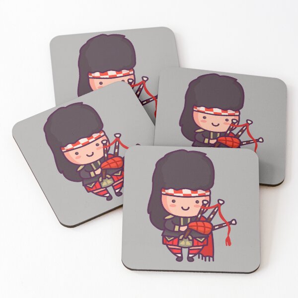 Item preview, Kawaii Cute Scottish Bagpiper Cartoon designed and sold by TwoTenDesign.