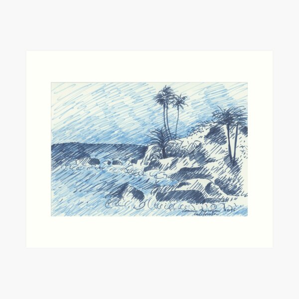 Laguna Beach Marker Sketch Art Print