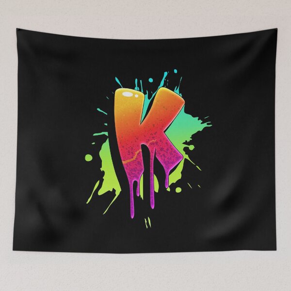 Item preview, Graffiti Letters K Letter Colorful Paint Splash Style designed and sold by ToTheNextLetter.
