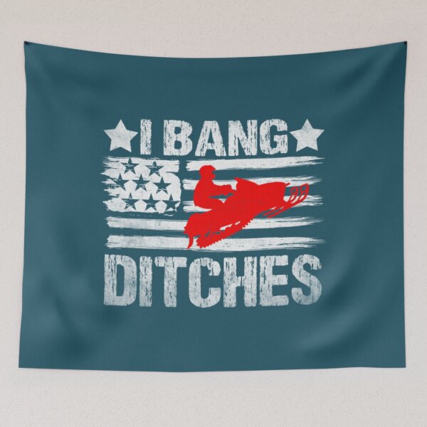 Item preview, Vintage Snowmobile Hoodie I Bang Ditches USA Flag designed and sold by NathanDepay.