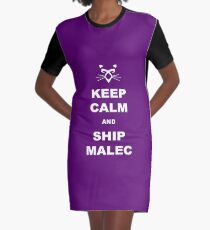 TMI - Malec : Keep calm and ship malec Graphic T-Shirt Dress