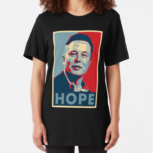 Elon Musk "Hope" Poster Slim Fit T-Shirt