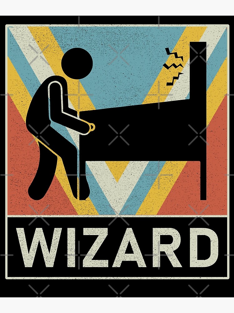 Disover Vintage Retro Pinball Player Wizard Premium Matte Vertical Poster