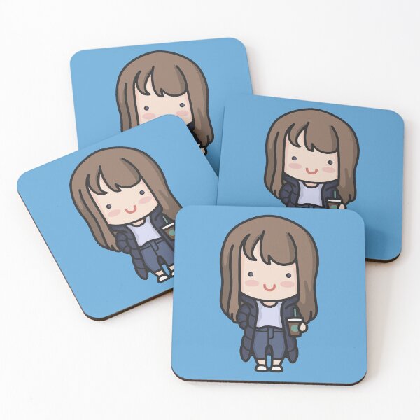 Item preview, Kawaii Cute Korean Hipster Girl Cartoon designed and sold by TwoTenDesign.