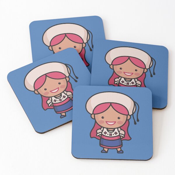 Item preview, Kawaii Cute Ecuadorian Girl Cartoon designed and sold by TwoTenDesign.