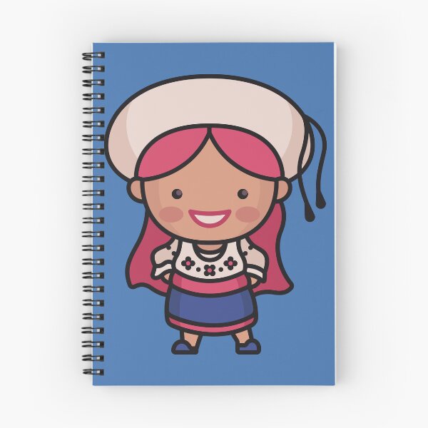 Item preview, Kawaii Cute Ecuadorian Girl Cartoon designed and sold by TwoTenDesign.