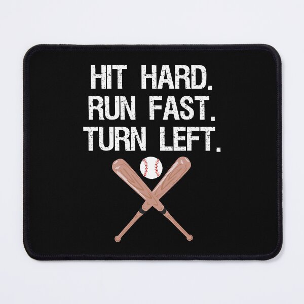 Item preview, Hit Hard Run Fast Turn Left Baseball Softball Fan designed and sold by MichelSorour.