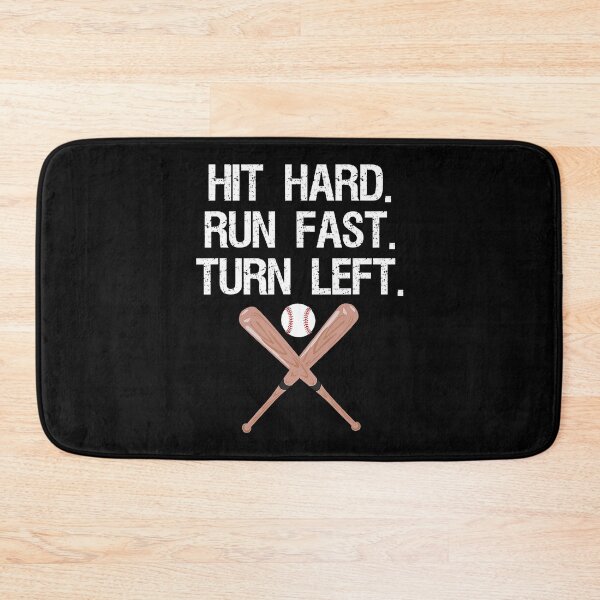 Item preview, Hit Hard Run Fast Turn Left Baseball Softball Fan designed and sold by MichelSorour.
