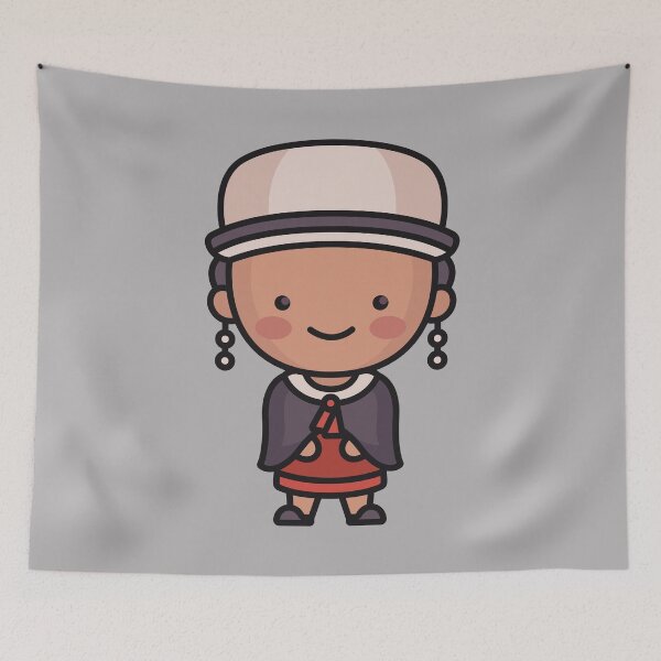Item preview, Kawaii Cute Ecuadorian Woman Cartoon designed and sold by TwoTenDesign.
