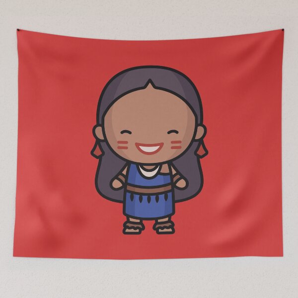 Item preview, Kawaii Cute Ecuadorian Village Girl Cartoon designed and sold by TwoTenDesign.