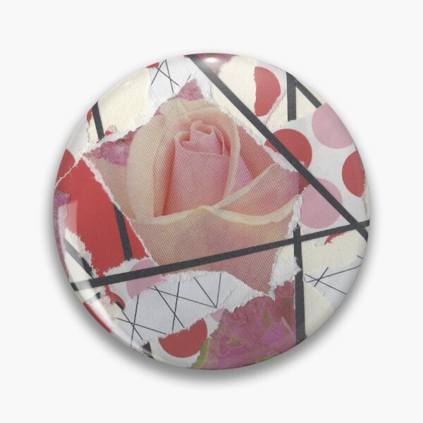 Item preview, Polka Dots and Roses - Pink, Red, White, Black - Abstract Mixed Torn Paper Collage  designed and sold by GenAumonier.